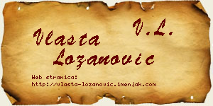 Vlasta Lozanović vizit kartica